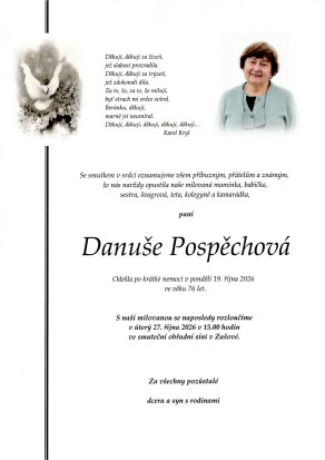 Smuteční oznámení - Danuše Pospěchová